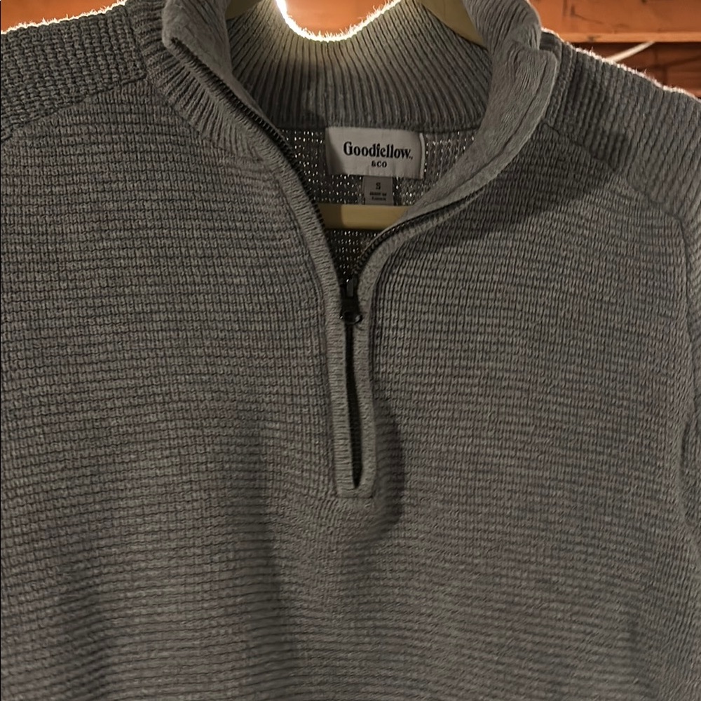 New Goodfellow & Co Gray Zip Up Sweater with Mock Neck